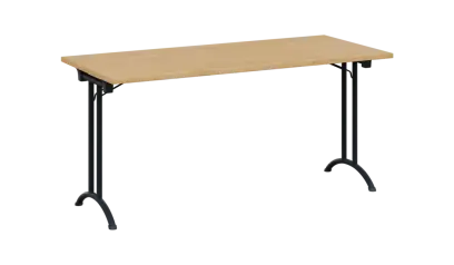 SLA 160 lak skládací jednací stůl 1600x700, deska 25 mm, podnož černý lak, deska javor horský